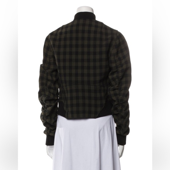 A.L.C virgin wool plaid print bomber jacket - Picture 3 of 5